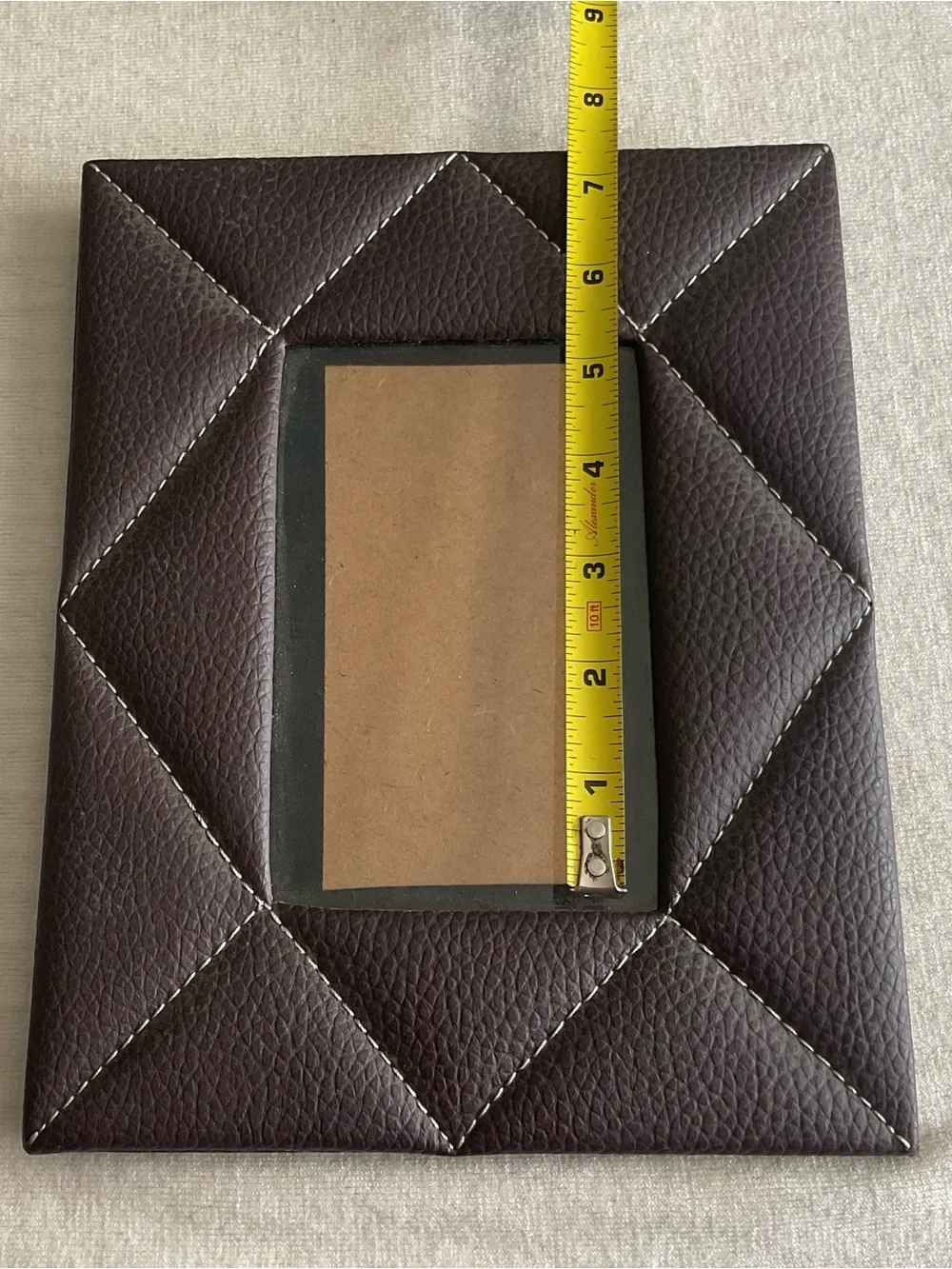 Brown Quilted Leather Photo Frame